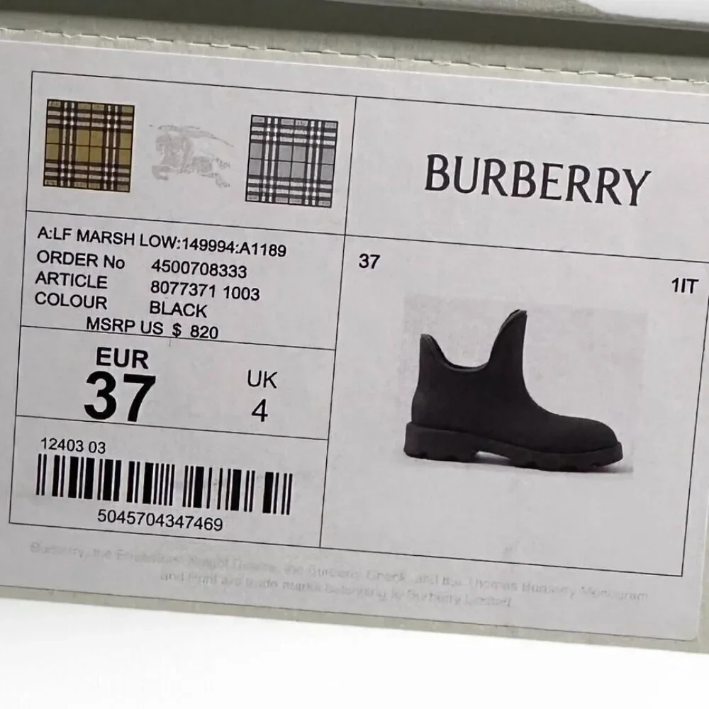 Burberry Women's Ray Rubber Ankle Boots sz 37 EU. NEW IN BOX
